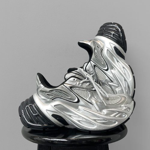 2025秋冬新款银色老爹鞋男女厚底6CM增高运动休闲鞋子国潮情侣鞋