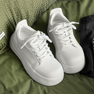 厚底增高鞋子大头德比鞋男女同款黑白板鞋2026情侣百搭休闲小白鞋