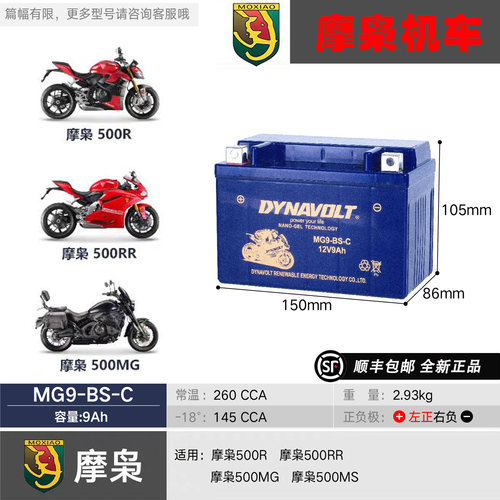 摩枭500R/RR650LS摩托车电瓶