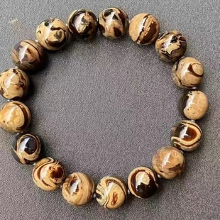 天然缅甸琥珀希有孤品三色鬼脸妖花溶洞12手串男女款 珠宝饰品 时尚