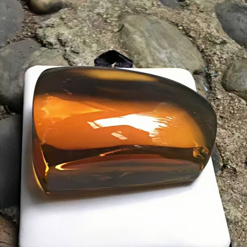 正品天然缅甸琥珀净水玻璃底黄茶无事牌吊坠文玩百搭收藏珠宝饰品