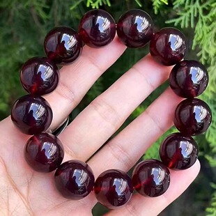 百搭珠宝饰品 手链时尚 正品 天然缅甸琥珀高品质紫罗兰17mm手串男款