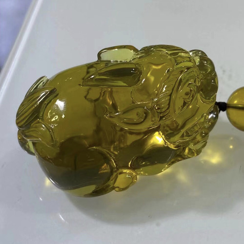新品天然缅甸琥珀蜜蜡优质柳青珀 貔貅 圆雕吊坠挂件宝石收藏饰品