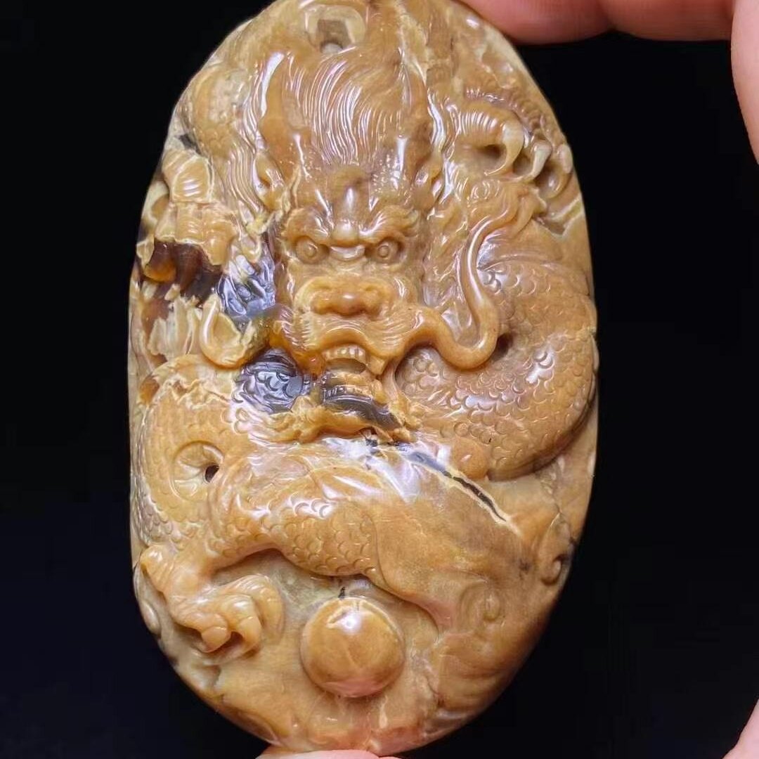 正品天然缅甸琥珀高品质根蜜溶洞 龙牌 吊坠文玩收藏孤品珠宝饰品