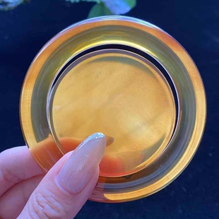 正品 收藏孤品珠宝饰品 天然缅甸琥珀精品金棕圈口55cm圆条手镯女款