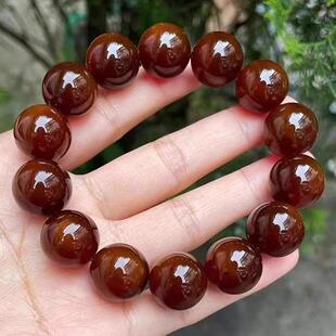 正品天然缅甸琥珀蜜蜡高品质咖啡蜜1.6手串正圆男生手链收藏饰品