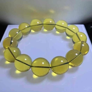 正品 文玩稀有收藏珠宝饰品 天然缅甸琥珀精美净水蓝珀17mm手串男款