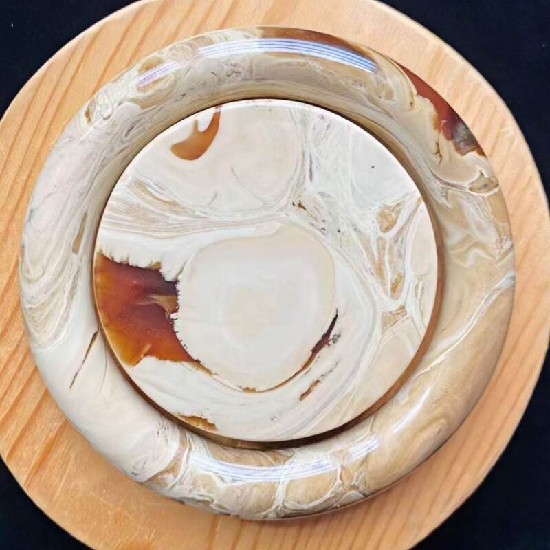 正品天然缅甸琥珀精品白花根溶洞圈口54mm手镯女时尚文玩珠宝饰品