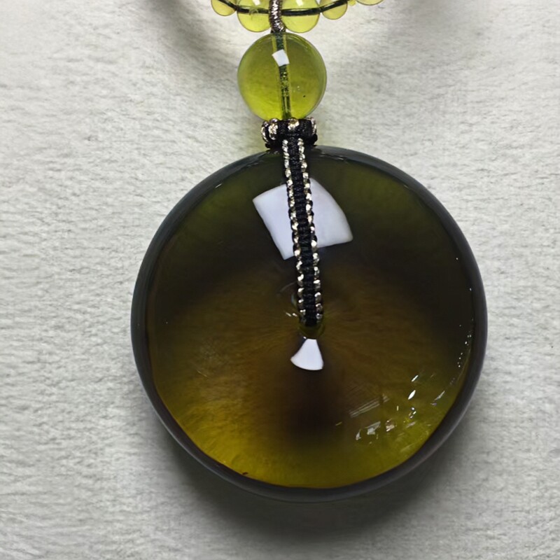 正品天然缅甸琥珀老矿紫粉绿茶 平安扣 挂件文玩工艺收藏珠宝饰品