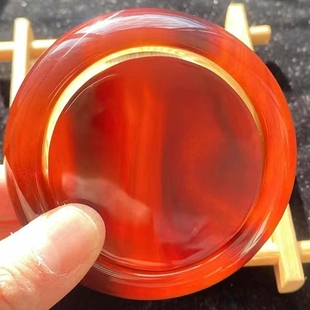 珠宝饰品 文玩时尚 正品 天然缅甸琥珀高品质红蜜圈口56.5mm手镯女款