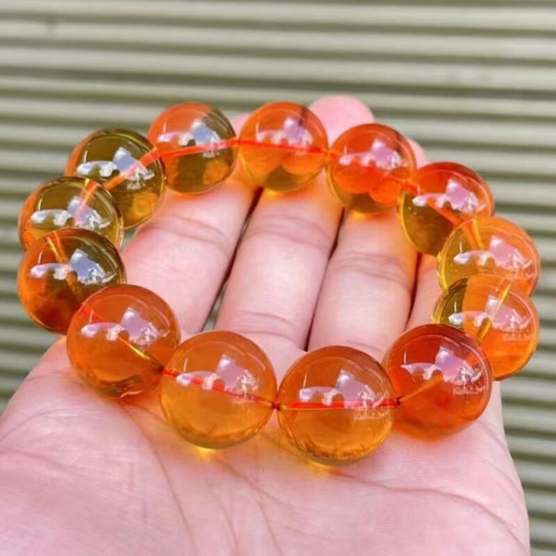 正品天然缅甸琥珀精品高品质血茶18圆珠手串男款手链时尚珠宝饰品
