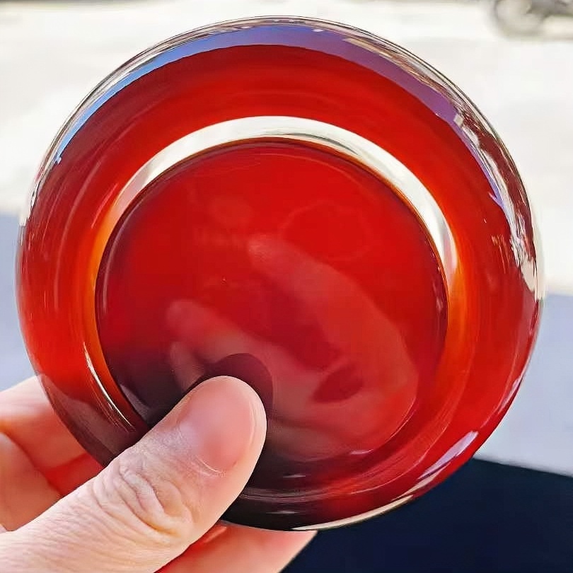 正品天然缅甸琥珀精品红蜜圈口60.3mm宽版手镯文玩收藏珠宝饰品