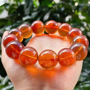 高端珠宝饰品 手链时尚 正品 天然缅甸琥珀金棕珀1.8圆珠手串男款