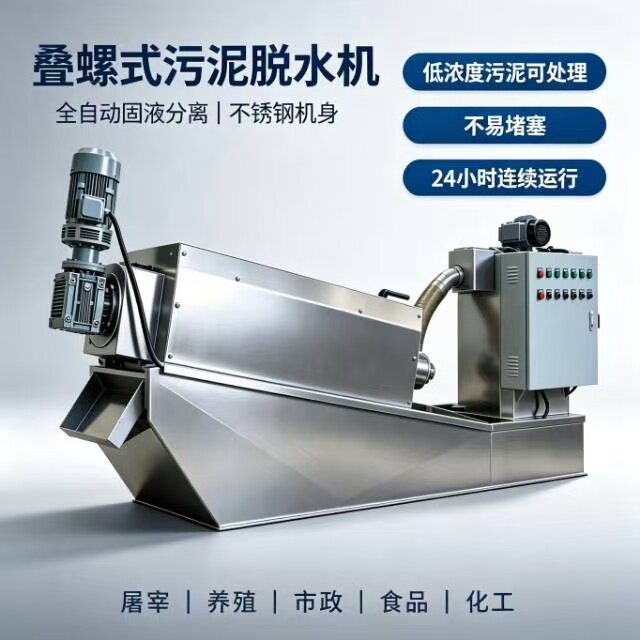 叠螺机污泥脱水机 养殖污水处理 污泥脱水 化工医院废水回收机