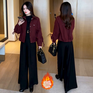 时尚洋气加绒短款外套女2025秋冬新款百搭宽松显瘦保暖夹克上衣潮