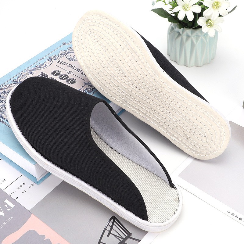 千层底手工布拖鞋透气舒适布