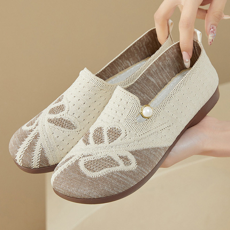 春秋季老北京布鞋女士平底飞织网面平跟鞋透气圆头浅口豆豆底妈妈,女鞋,时尚休闲鞋,淘宝优惠券,粉丝福利购,淘宝优惠卷