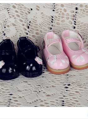 BJD娃SD娃 花朵小单鞋(两色入）1/6分女鞋子可爱百搭黑色粉色可选