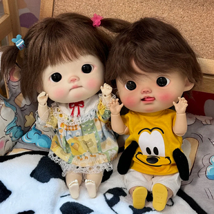 bjd娃娃正版 點點妹少女魚肉肉ob11關節sd娃bjd玩偶 6分大頭娃點弟