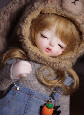 正版bjd6分 垂耳朵兔 女娃 眠开眼可选 sd关节人偶 套装玩偶 现货