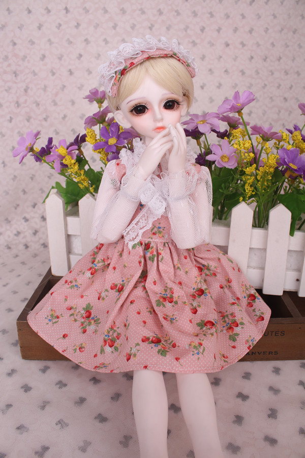 BJD SD娃娃碎花蕾丝洋裙 甜美风连衣裙 配头饰 (可定制尺寸)