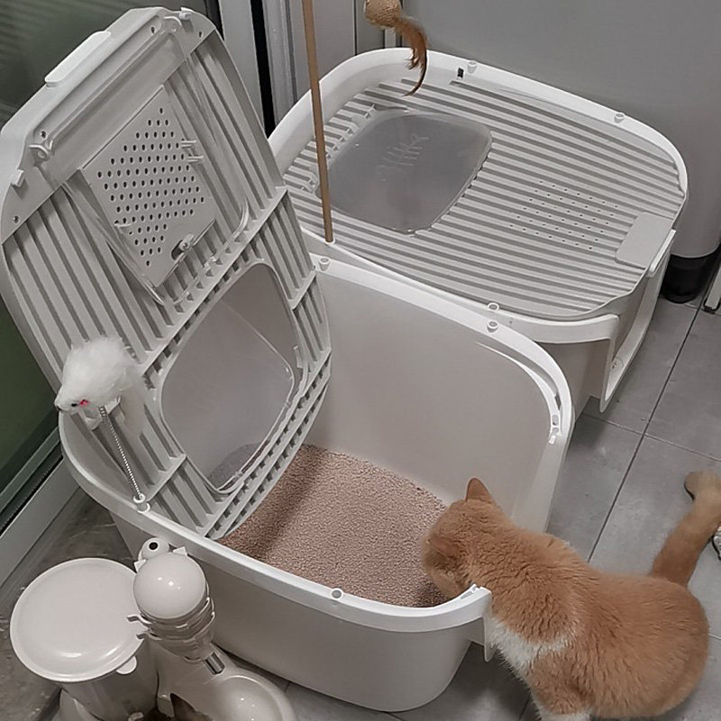 顶入式猫砂盆超号半全封闭式防带砂猫咪厕所隔臭猫盆幼猫用品