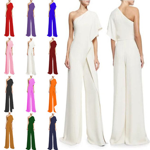 Solid color fashion casual jumpsuit woman 时尚休闲连体裤女