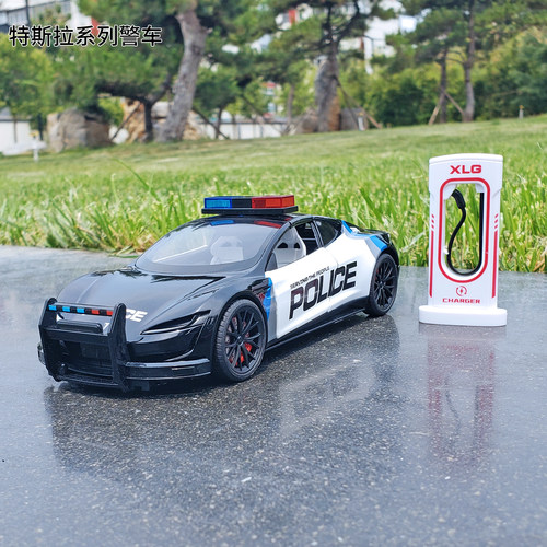 1/24特斯拉model3 x合金汽车模型特警警车玩具车男孩礼物仿真模型