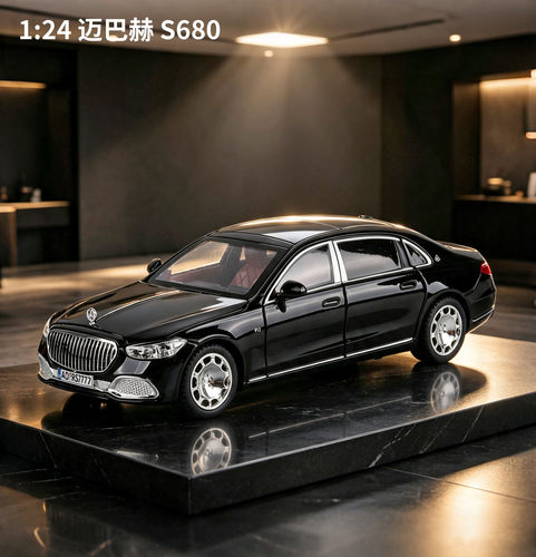 1:24奔驰迈巴赫S680合金汽车模型仿真轿车回力声光开门男孩玩具车