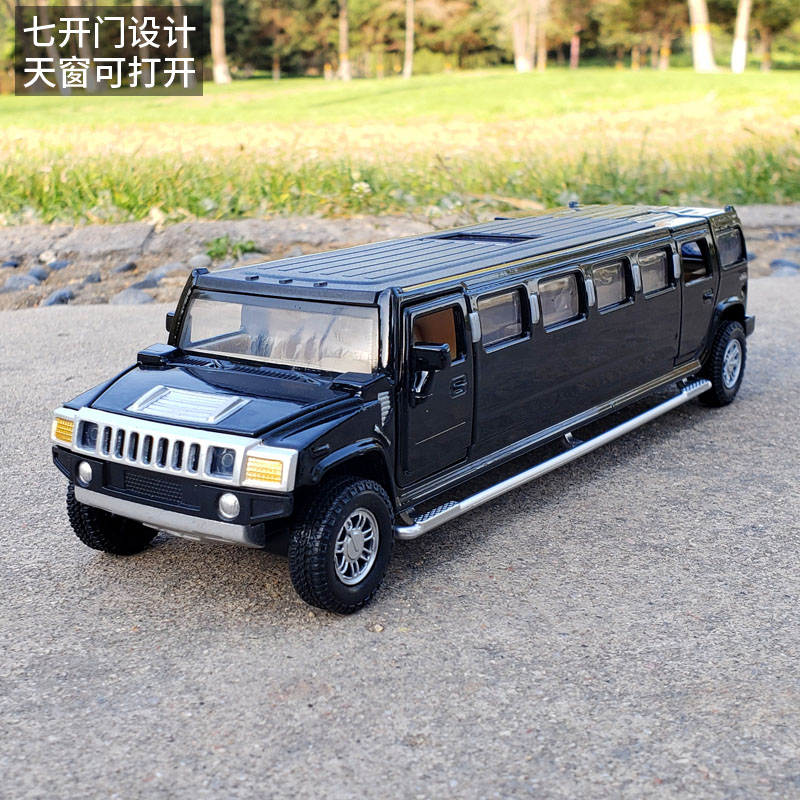 1:32加长悍马suv合金汽车模型开门仿真金属车声光回力男孩玩具车