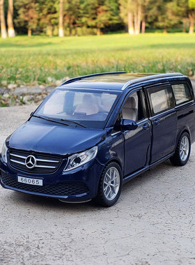 1:32奔驰V260商务mpv合金车模声光回力仿真金属车摆件儿童玩具车