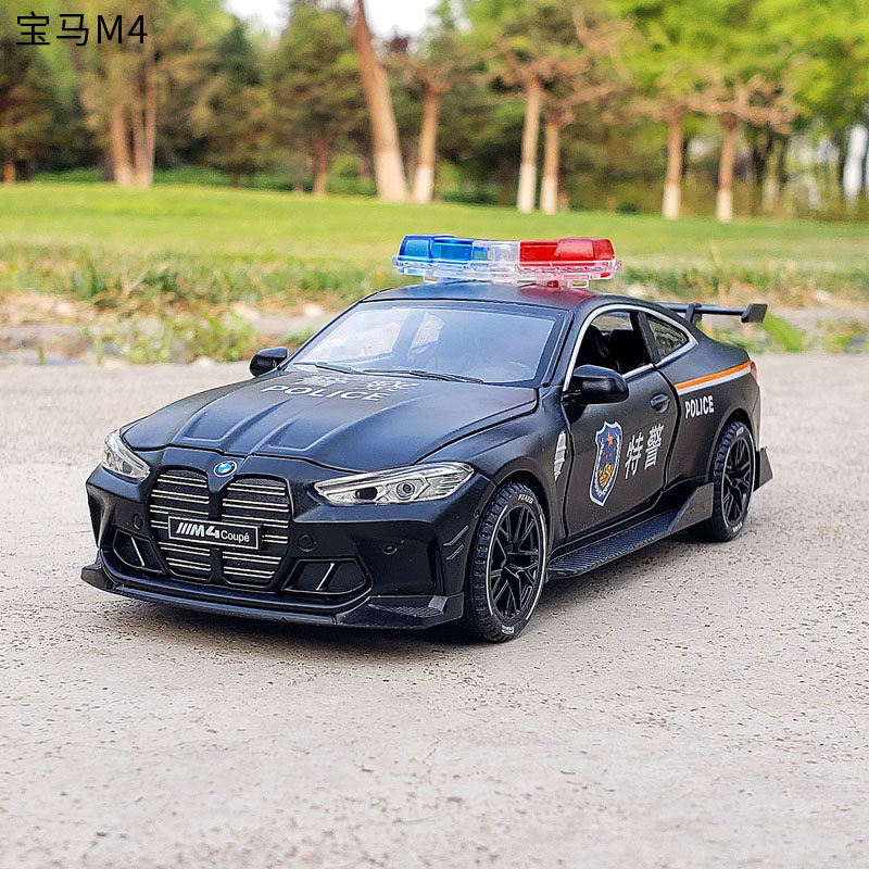 宝马M4警车合金玩具车