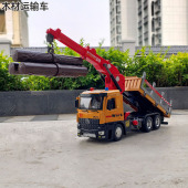 大号合金木材运输车工程车模型起重机吊车惯性仿真金属开门玩具车