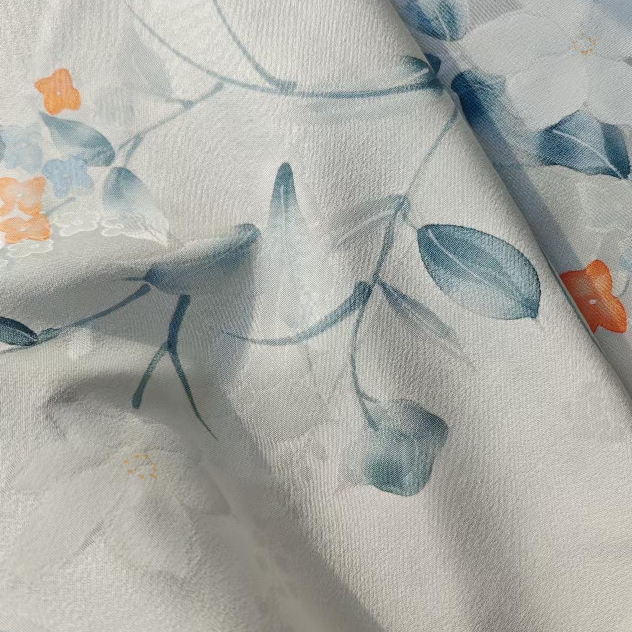 珠白 织花 正绢织花真丝反解手工娃衣眉子衣缘改旗袍汉服宋制面料