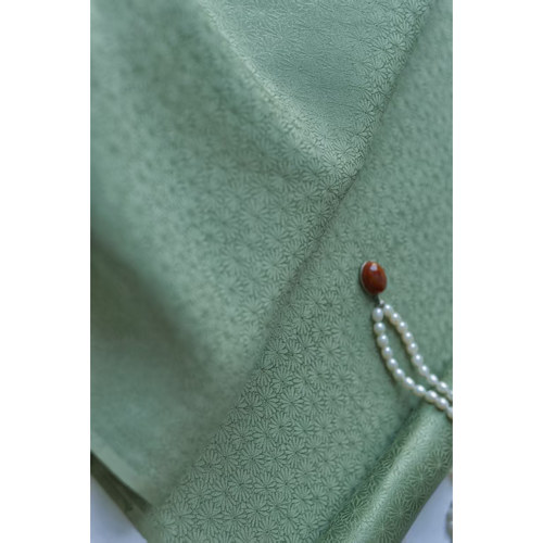 绿雏菊 正绢真丝小纹和服反解改娃衣眉子衣缘宋制旗袍汉服连衣裙