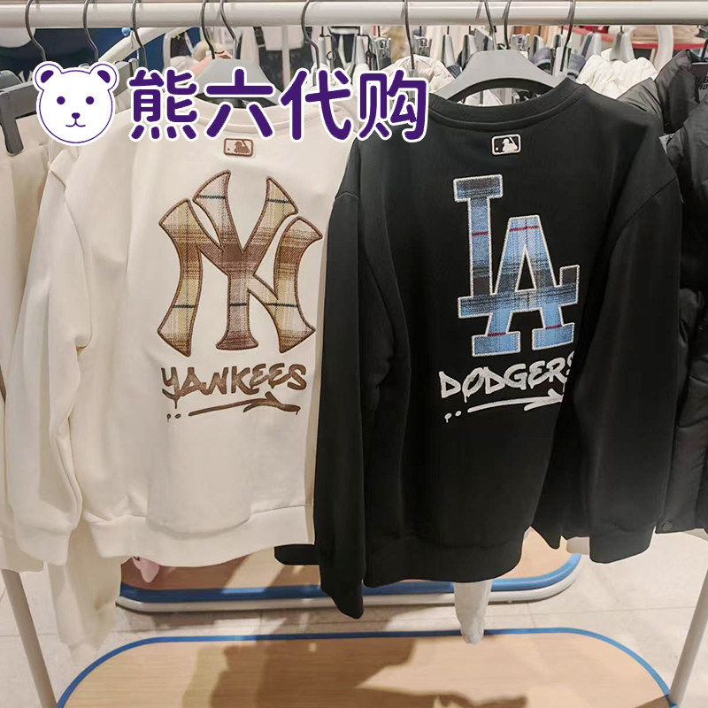 MLB儿童25秋冬新款男女童圆领设计贴花背标时尚休闲卫衣7AMTB1254