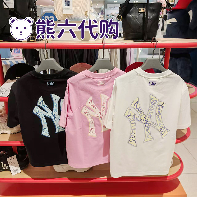 MLB儿童26夏款男女童凉感背标LOGO宽松圆领涂鸦背标T恤7ATSB3563 - 实物图
