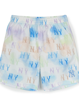 MLB儿童25春夏新款男女童缤纷出挑舒适透气水彩老花短裤7ASMM0453