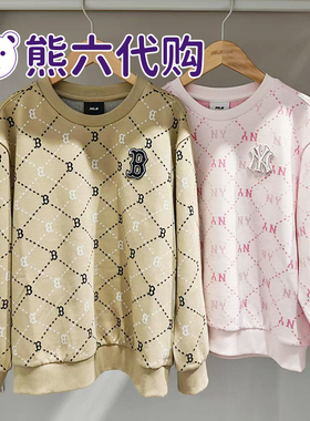 MLB儿童国内专柜25春新男女童钻石老花运动长袖针织卫衣7AMTMD251