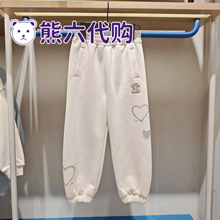 MLB儿童国内代购25秋冬新款女童时尚休闲印花运动卫裤7FPTH0254