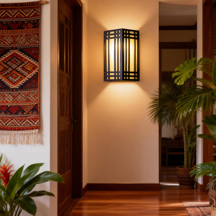东南亚复古柚木壁灯装饰灯新中式床头灯泰国风格墙壁过道灯具装饰