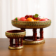 实木果盘家用水果盘干果盘茶几零食盘摆件泰国复古托盘新中式 盘子