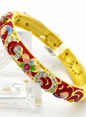 首饰品水晶送母亲景泰蓝手镯包邮