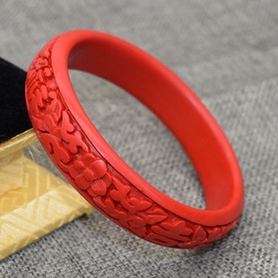 北京雕漆手镯朱砂漆器镯子民族风特色手工艺品首饰品生日礼物包邮