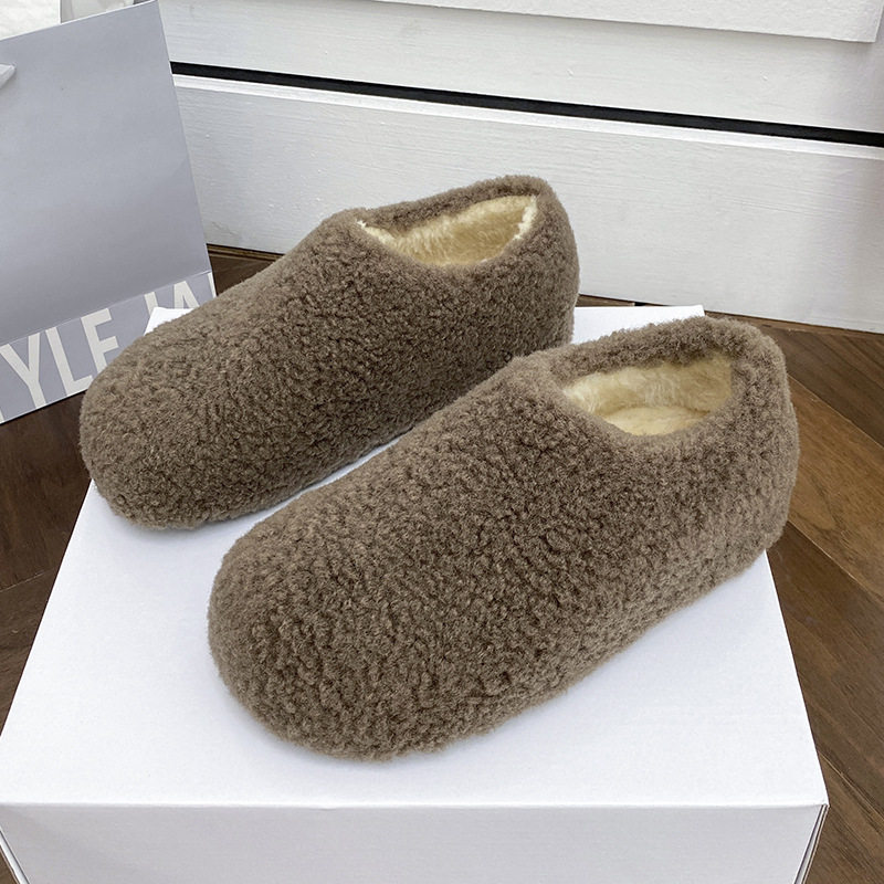 法式毛毛鞋2025仙女风新款加绒单鞋秋冬平底时尚软底保暖豆豆鞋,女鞋,棉鞋,淘宝优惠券,粉丝福利购,淘宝优惠卷