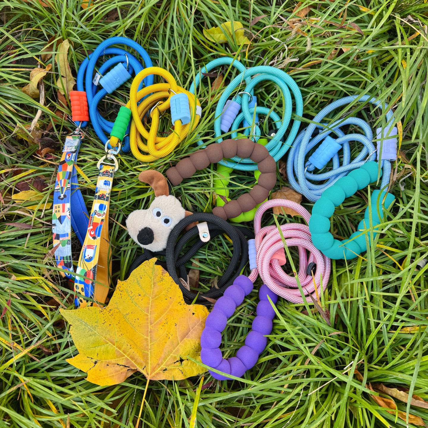 宠物狗狗P链P绳多巴胺泡泡棉手柄舒适耐用户外一体式遛狗绳牵引绳