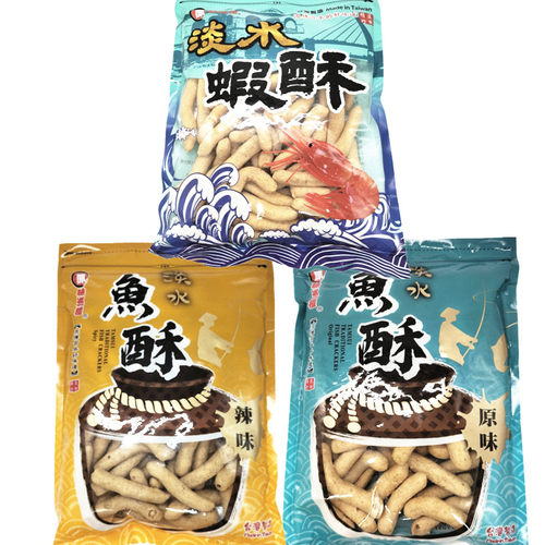 包邮台湾进口原味巡礼淡水鱼酥虾酥原味、辣味125G办公室休闲食品