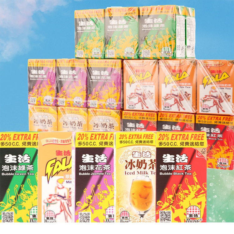 包邮整箱出售台湾进口 生活泡沫红茶 泡沫绿茶300ML*24盒