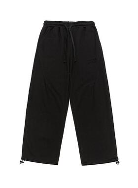 IEID简约直筒裤子抽绳束脚卫裤垂感运动大码宽松纯色休闲阔腿裤男