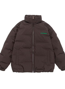 IEID冬季潮牌立领90白鸭绒羽绒服男宽松大码百搭保暖面包服外套